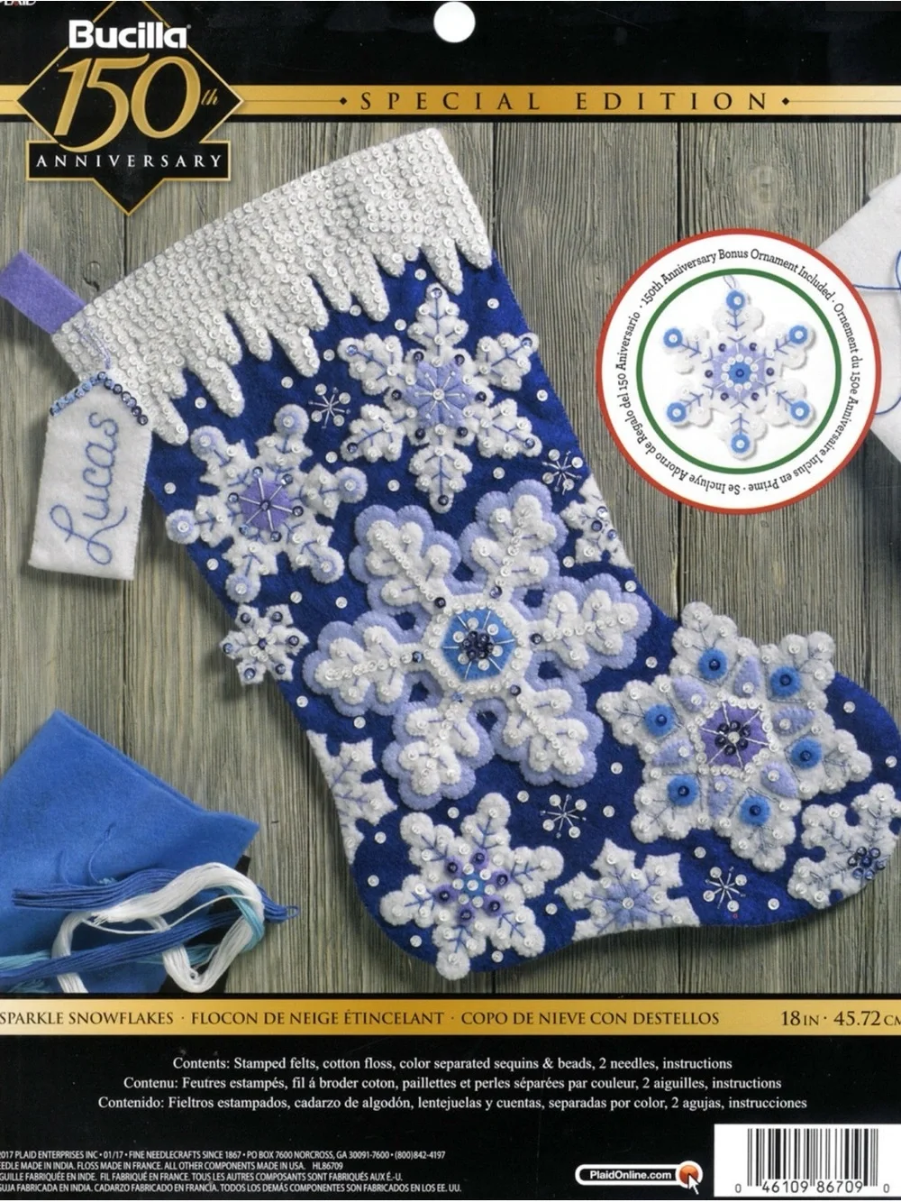 Bucilla Sparkle Snowflakes w/ Bonus Ornament #86709